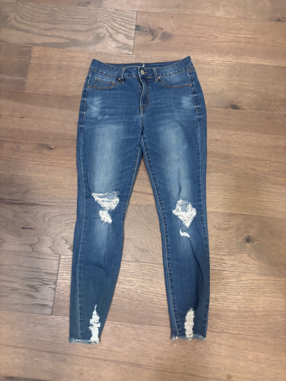 Women’s Rewash Brand Frayed Distressed Skinny Jeans Size 7